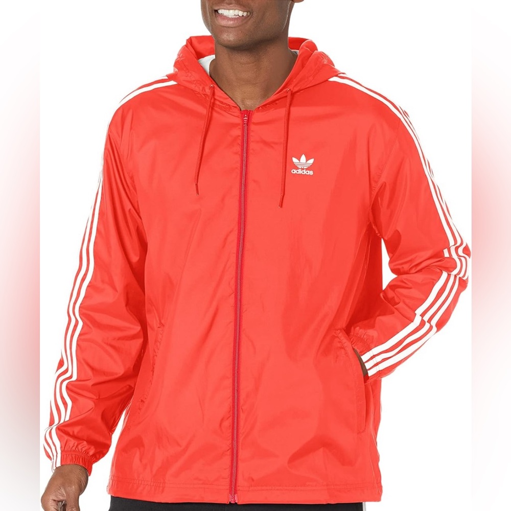 Bright Red Adidas Windbreaker